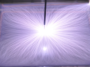 Water surface plasma created with high-repetition, high-voltage pulsed power